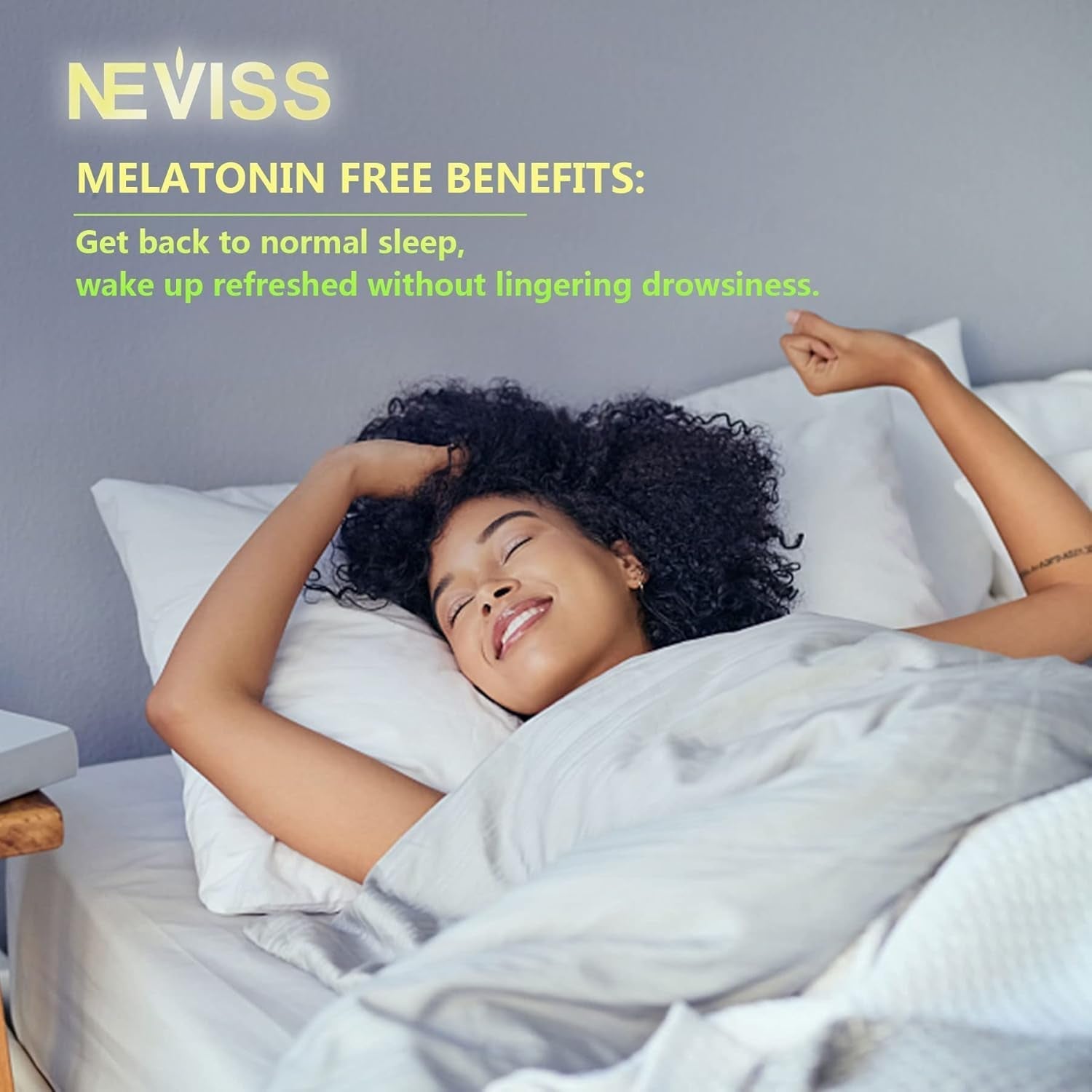 NEVISS Melatonin Free Sleep Aid Gummies for Adults