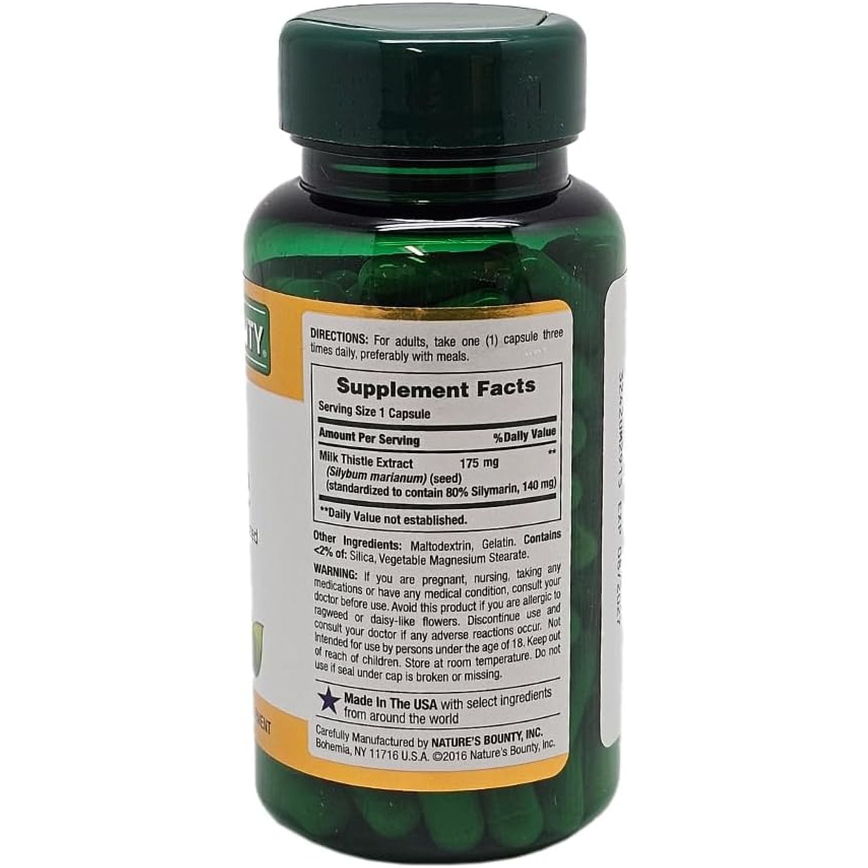 Milk Thistle by Nature'S Bounty, Herbal Health Supplement, Supports Liver Health, 175Mg, 100 Softgels