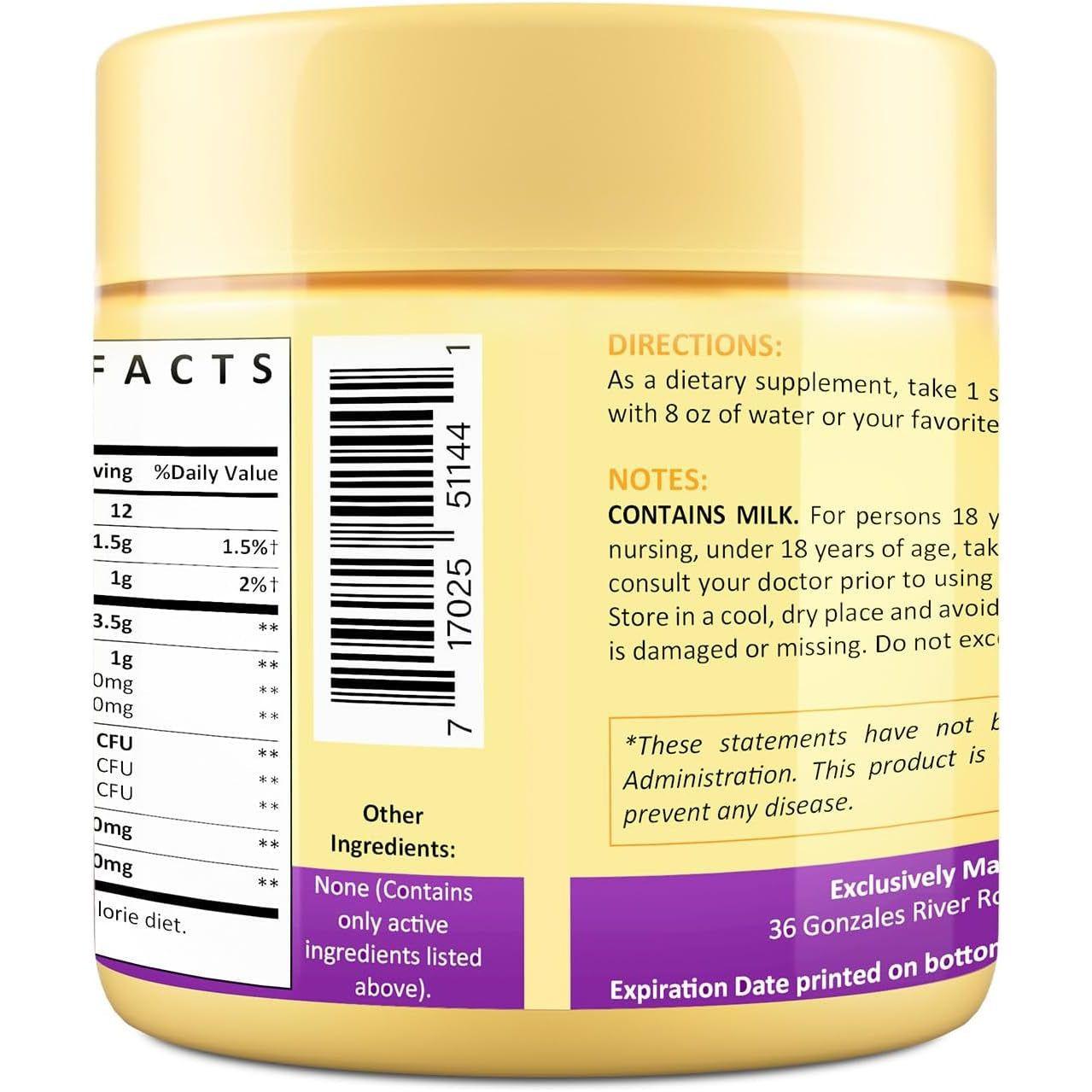 Colostrum Powder Supplement 5,000 Mg with Prebiotics, Probiotics, Lactoferrin & PRP, 30 Servings.