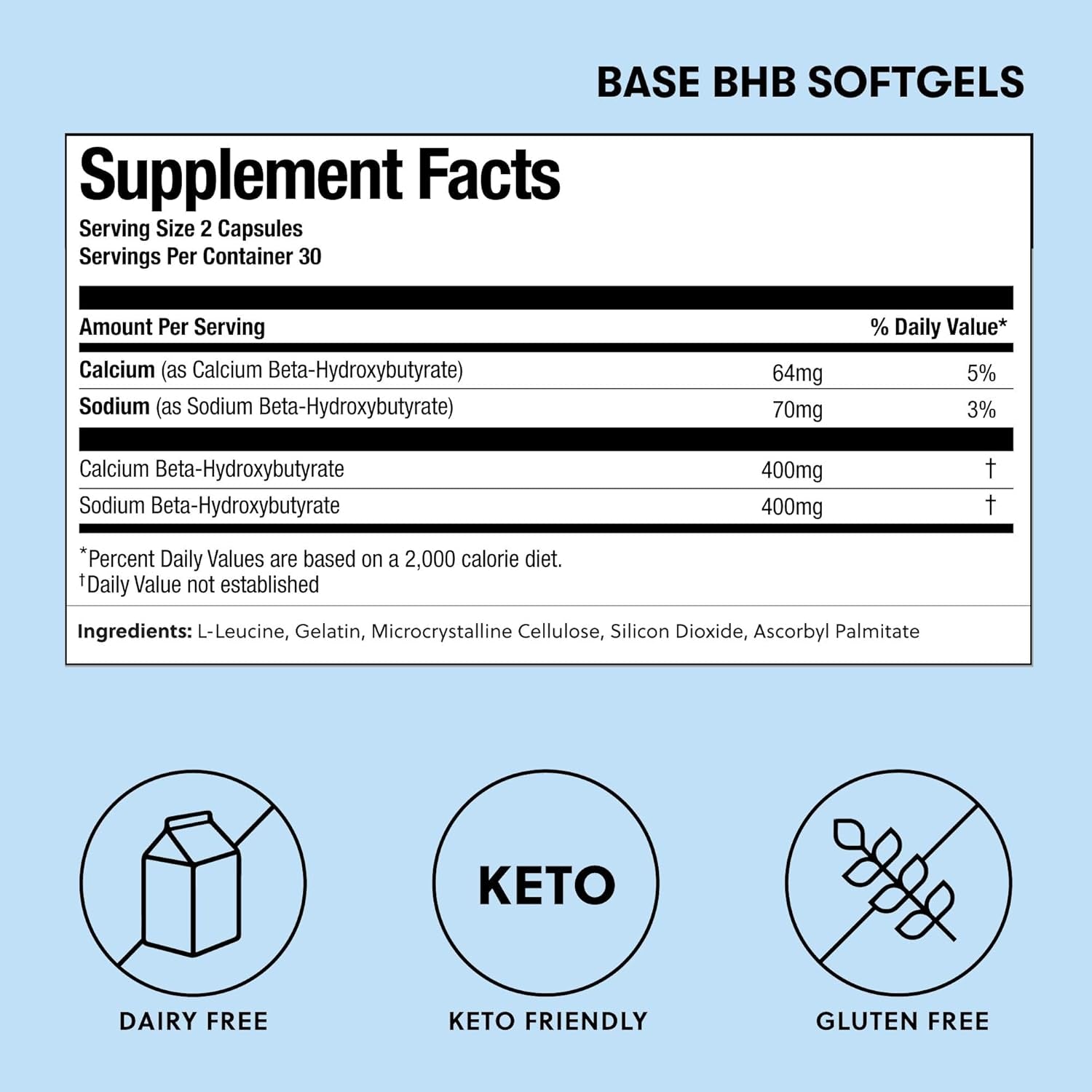 Perfect Keto Exogenous Ketones Capsules, Gluten Free BHB Salts Supplement for Ketosis & Fasting 60 Count