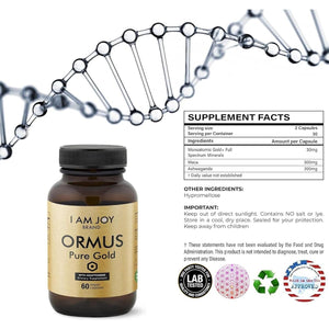 Ormus Gold Capsules Monoatomic Elements with Adaptogens Maca and Ashwaganda - 60 Vegan Capsules