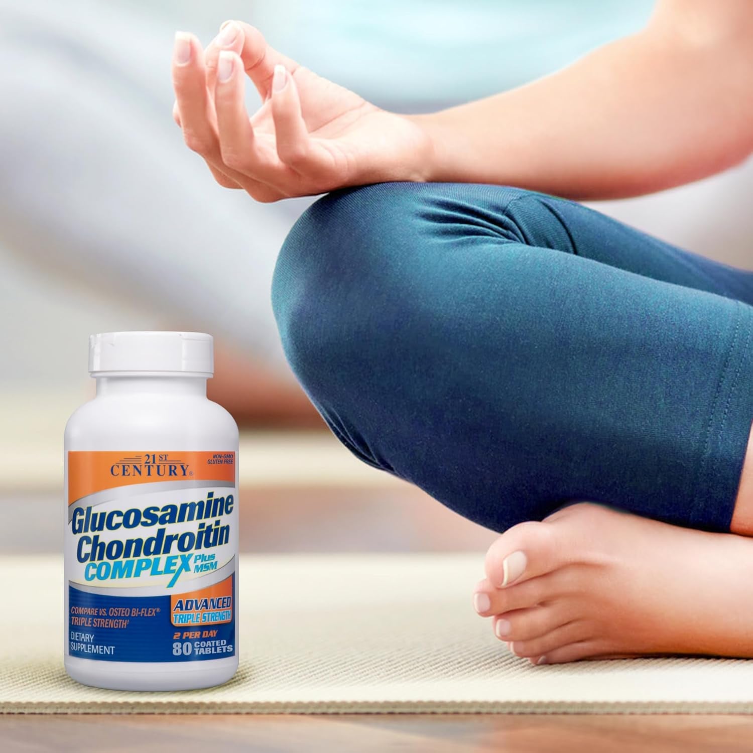 21St Century Glucosamine and Chondroitin, Advanced 3X Tablets, 80 Count