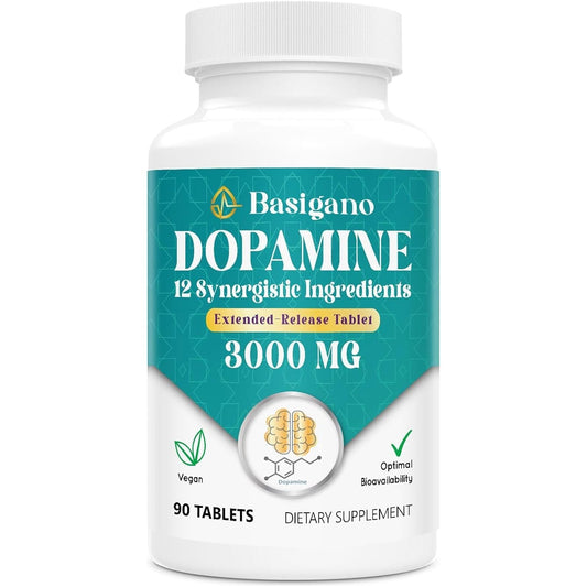Natural Dopamine Supplement for Energy, Focus, Motivation, Mental Alertness, Mood, and Stress - 90 Tablets