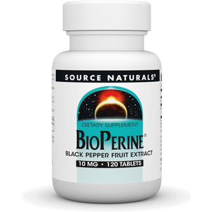 Source Naturals Bioperine - Black Pepper Fruit Extract, Promotes Nutrient Absorption* 10 Mg, 120 Tablets