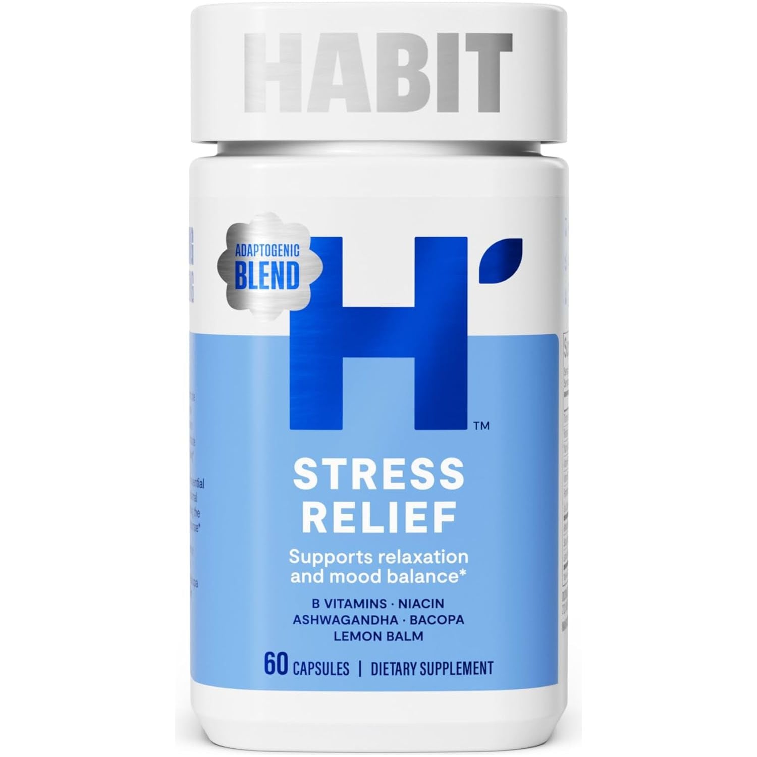 Habit Stress Relief Supplement - New Look, Supports Relaxation & Mood Balance (60 Capsules)