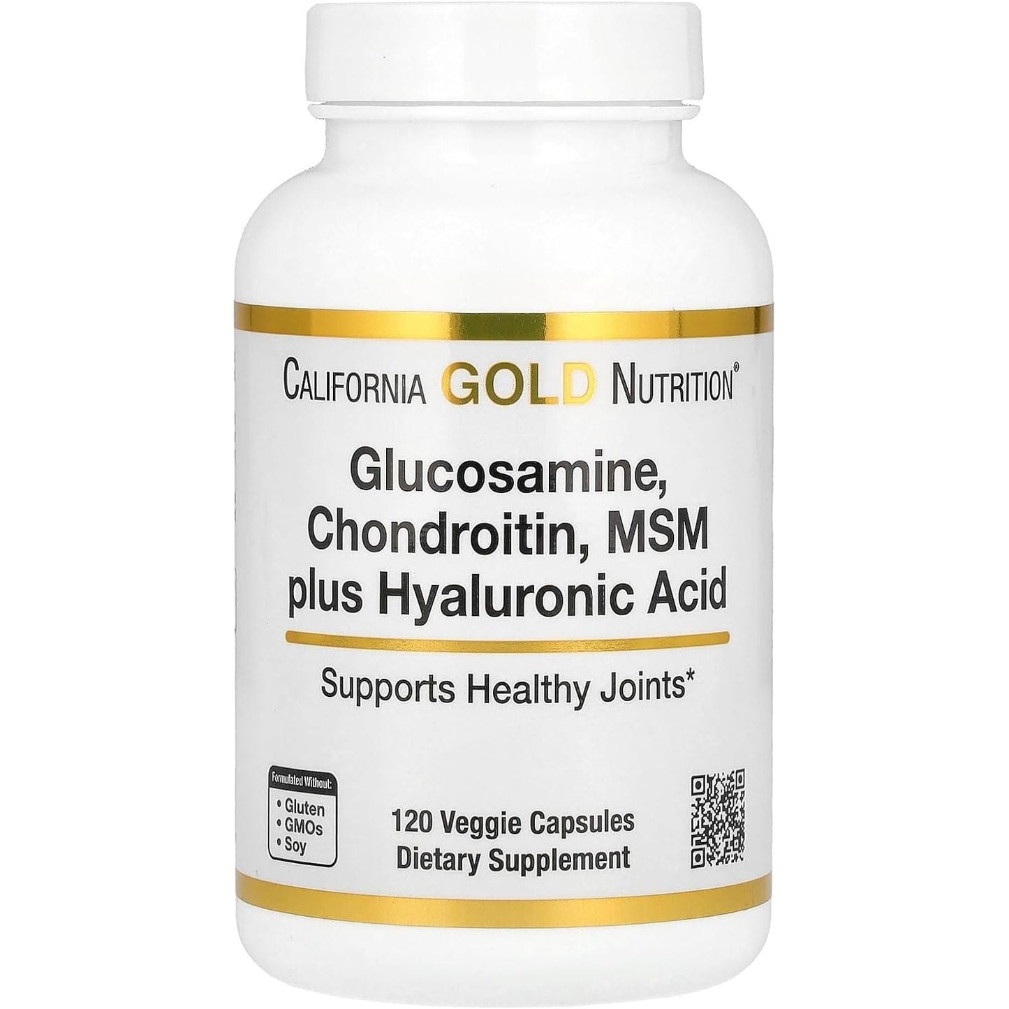 California Gold Nutrition Glucosamine, Chondroitin, MSM plus Hyaluronic Acid, 120 Veggie Caps