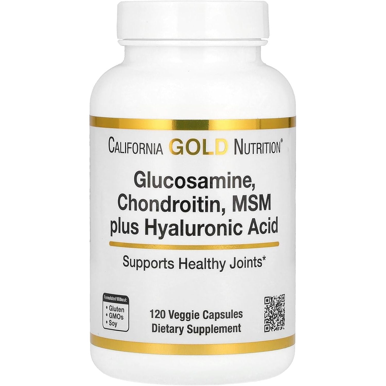 California Gold Nutrition Glucosamine, Chondroitin, MSM plus Hyaluronic Acid, 120 Veggie Caps