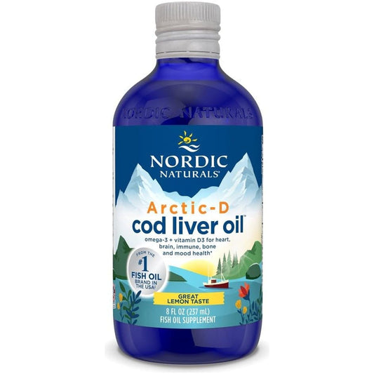 Nordic Naturals Arctic-D Cod Liver Oil, Lemon - 8 Oz - 1060 Mg Total Omega-3S + 1000 IU Vitamin D3 48 Servings