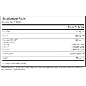 Proteolytic Enzymes | Bromelain Papain Pancreatin Trypsin 550 Mg Total with Standardized Amylase, Lipase, and Protease, 100 Tablets