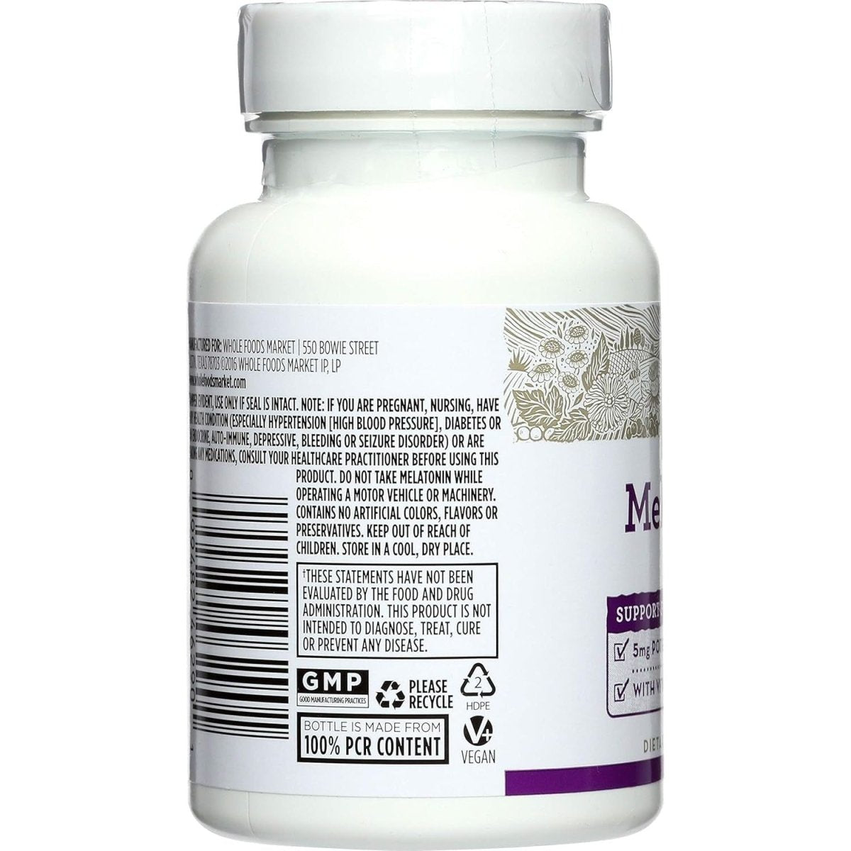 365 by Whole Foods Market - Melatonin 5Mg 60 Count - Suppviv