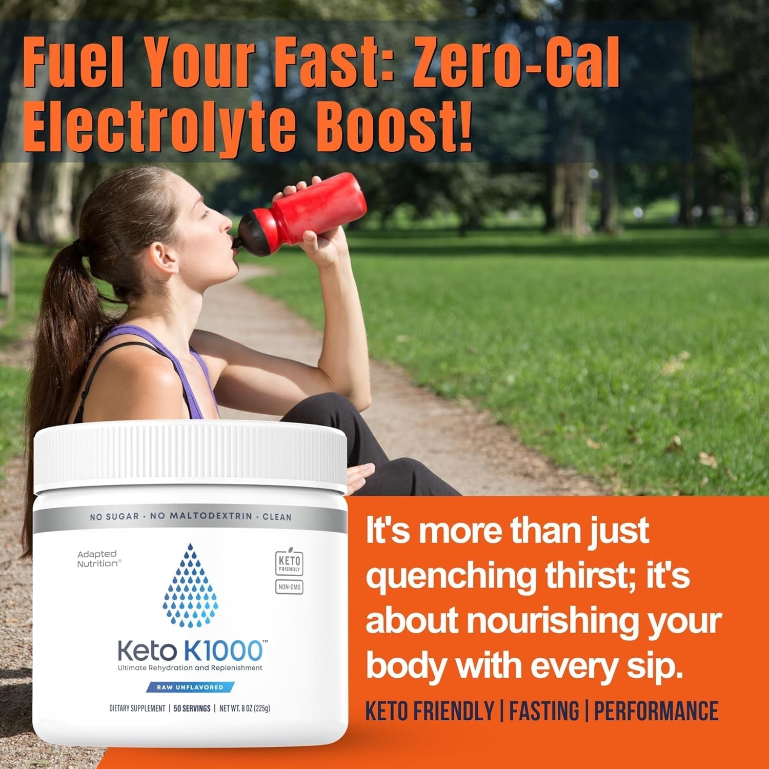 Hi-Lyte Keto K1000 Electrolyte Powder | Unflavored | Hydration Supplement Drink Mix 50 Servings