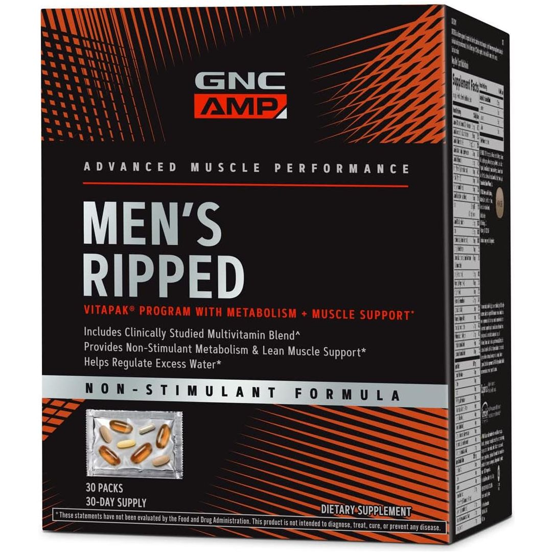GNC Men'S Ripped Non-Stimulant Formula | 30 Servings