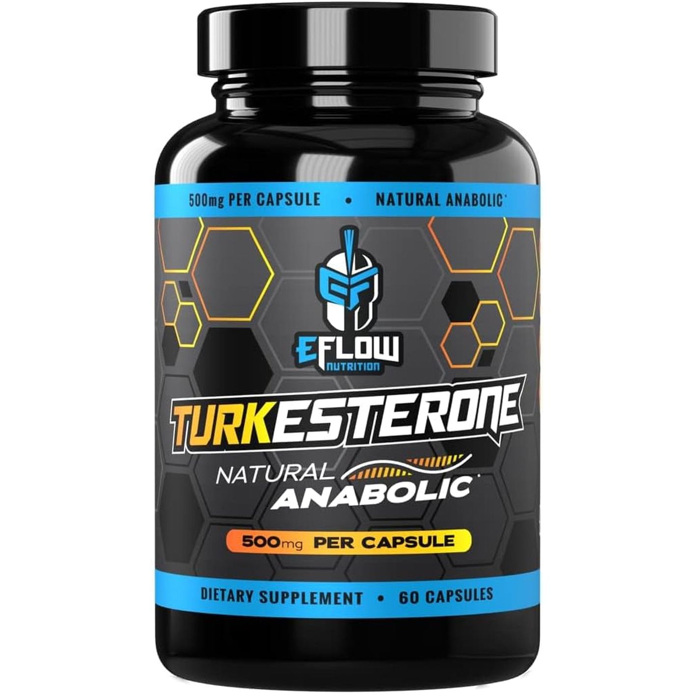 Eflow Nutrition Turkesterone Supplement for Men [Highest Purity] + Cyclodextrin for High Absorption - 3Rd Party Tested (60 Capsules)