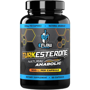 Eflow Nutrition Turkesterone Supplement for Men [Highest Purity] + Cyclodextrin for High Absorption - 3Rd Party Tested (60 Capsules)