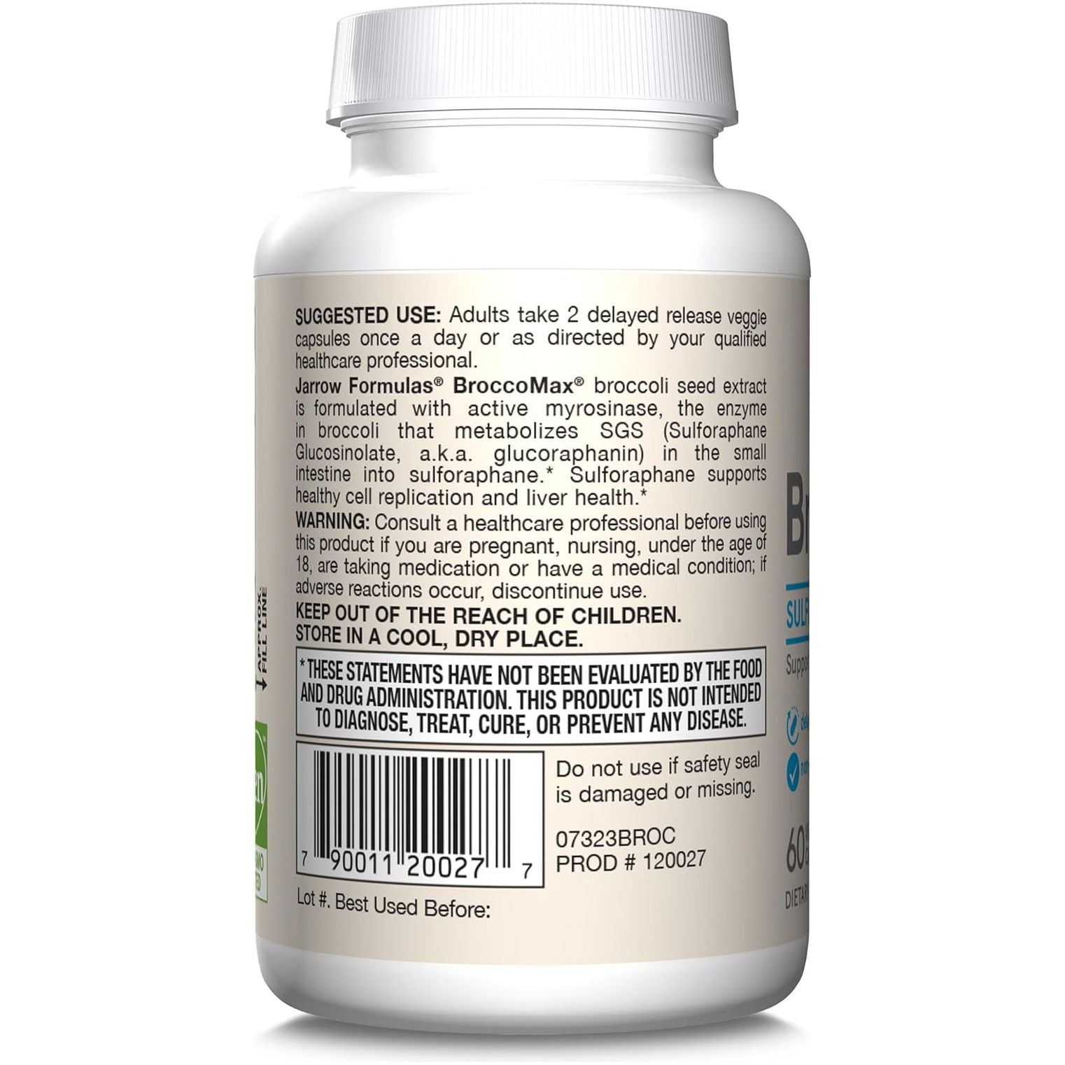 Jarrow Formulas Broccomax Sulforaphane Glucosinolate 35 MG, Supports Liver Health, 60 Capsules
