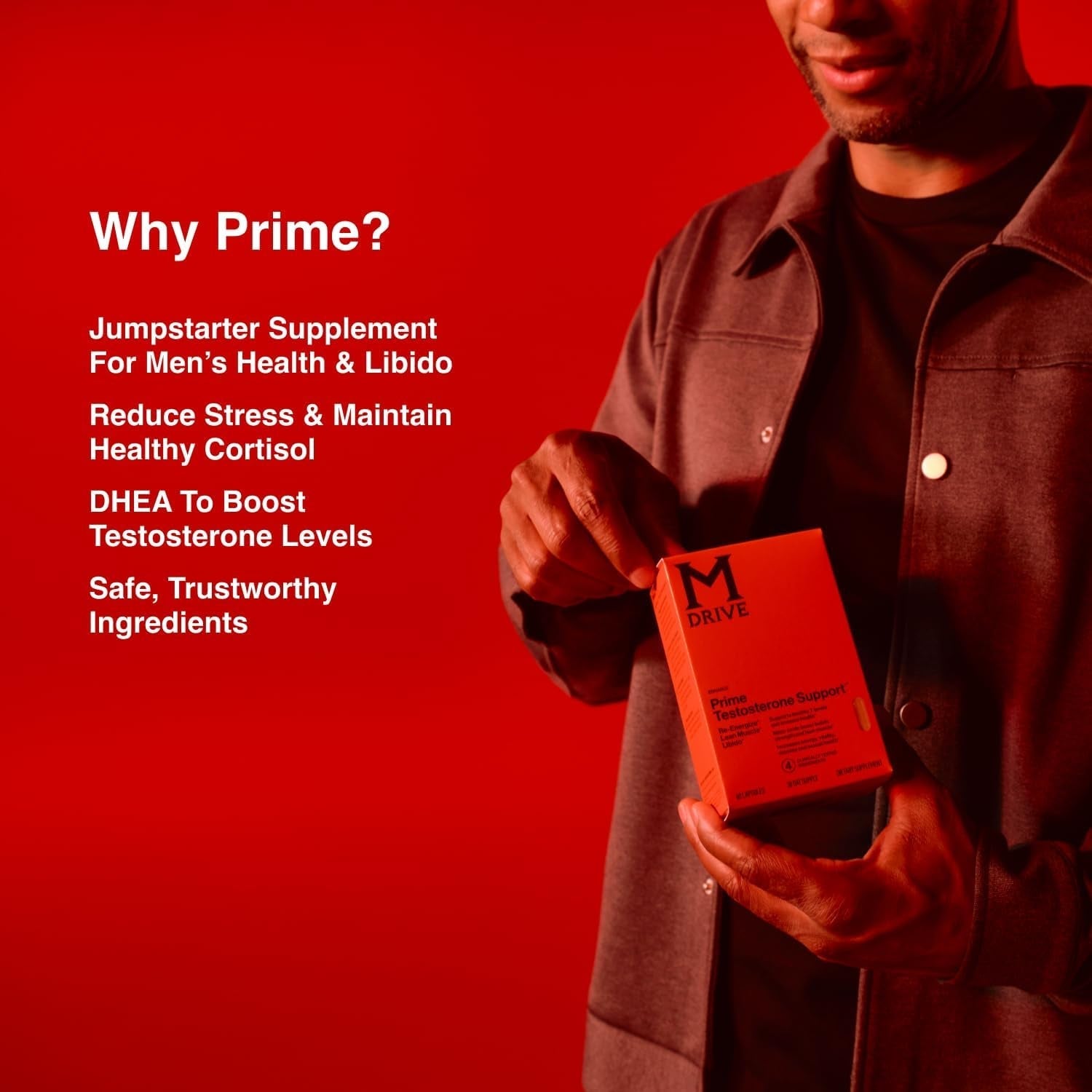 Mdrive Prime - Testosterone Support for Men, Max Energy, Stress Relief and Lean Muscle 60 Capsules