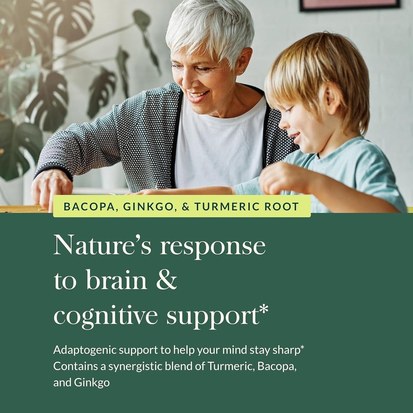 Gaia Herbs Agile Mind - Brain & Cognitive Support Herbal Supplements  60 Capsules