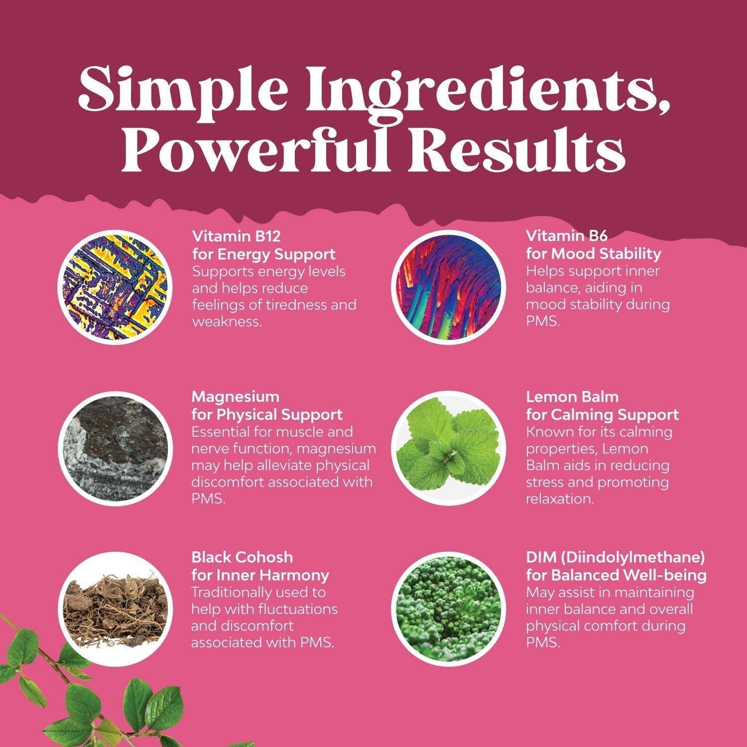 PMS Support Supplement for Women - for Period Cramps Relief, Menopause Bloating, Mood Swing – 60 Capsules