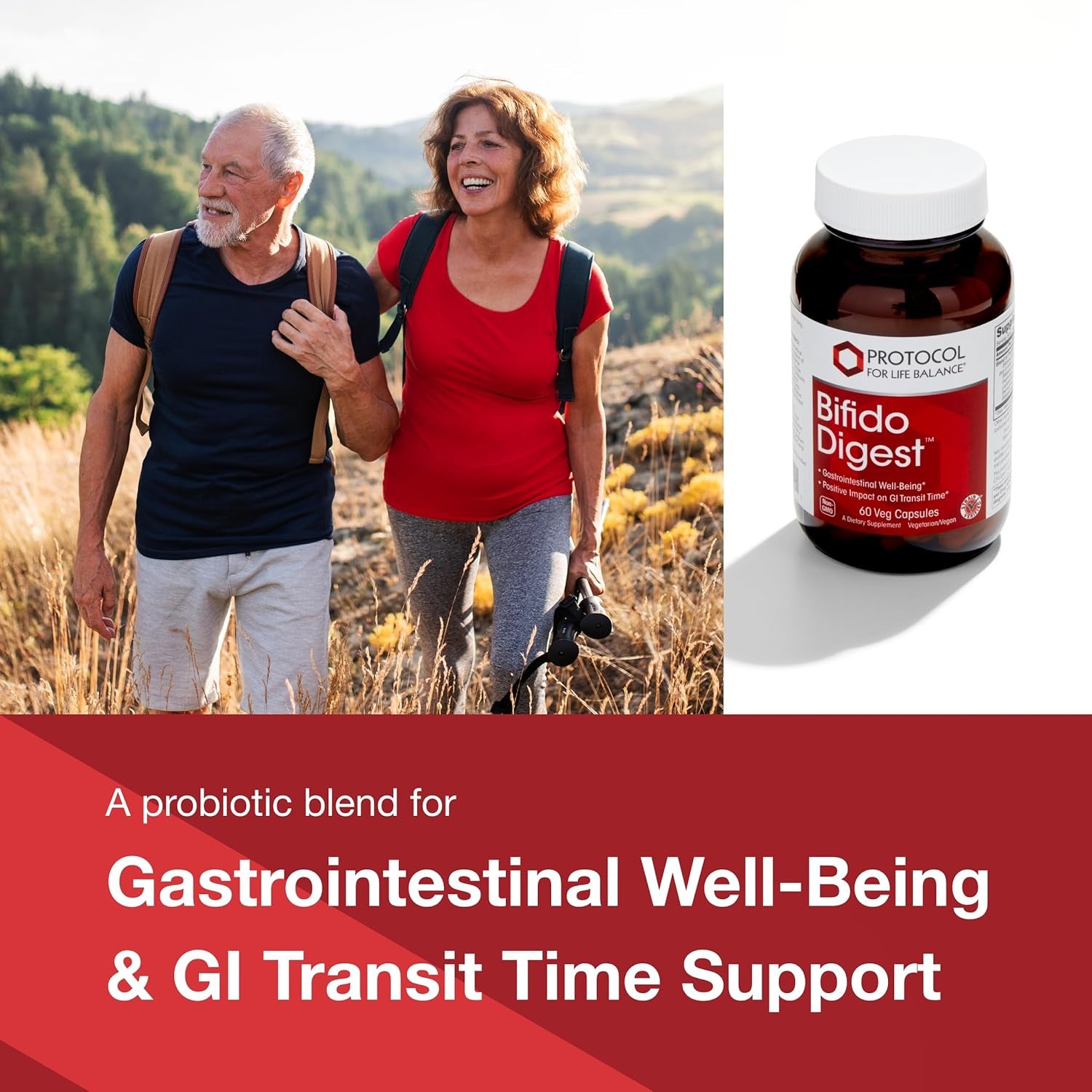 Protocol Bifido Digest - 20 Billion CFU - GI Support* - Dairy Free, Egg Free & Non-Gmo - 60 Veg Capsules