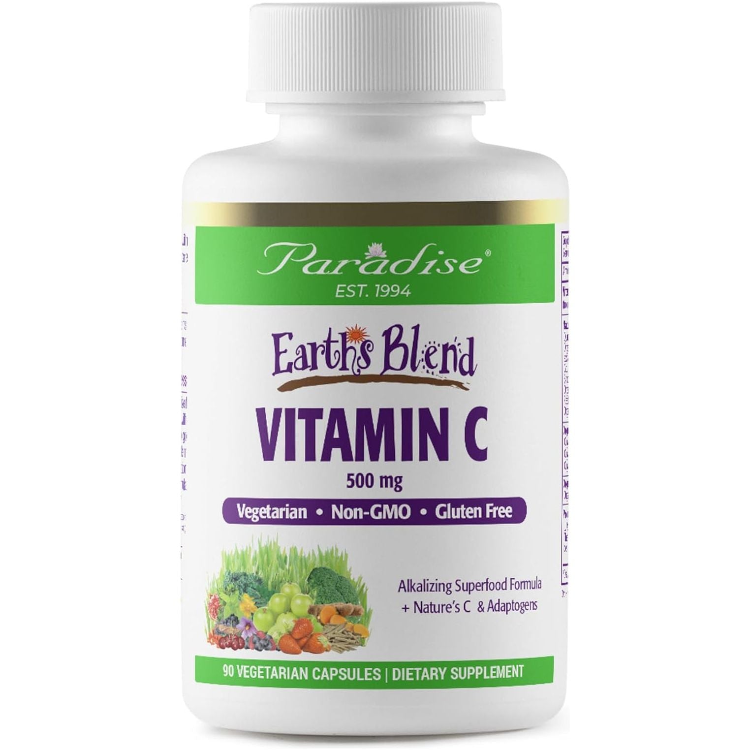 Paradise Herbs Earth'S Blend Vitamin C with Nature'S C and Adaptogens, 90 Vegetarian Capsules
