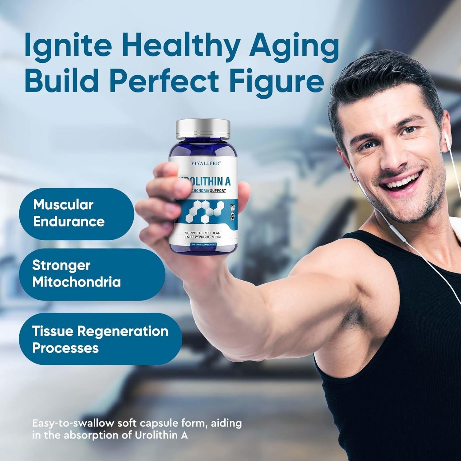 1000 MG Urolithin a Supplement for Healthy Aging and Mitochondrial Support, Cell Repair 90 Softgels