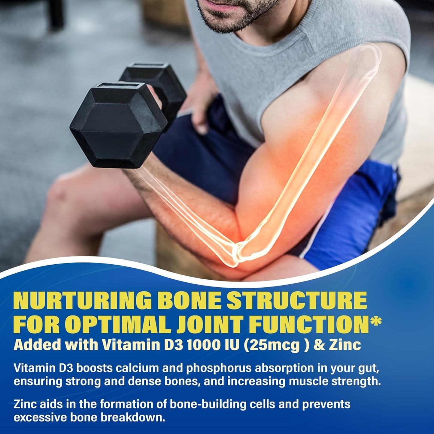 Sugar Free Glucosamine Chondroitin MSM Filled Gummies 3100Mg - Joint Support Supplement - 60Cts