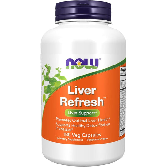 NOW Foods Supplements, Liver Refresh™ with Milk Thistle Extract and Unique Herb-Enzyme Blend, 180 Veg Capsules