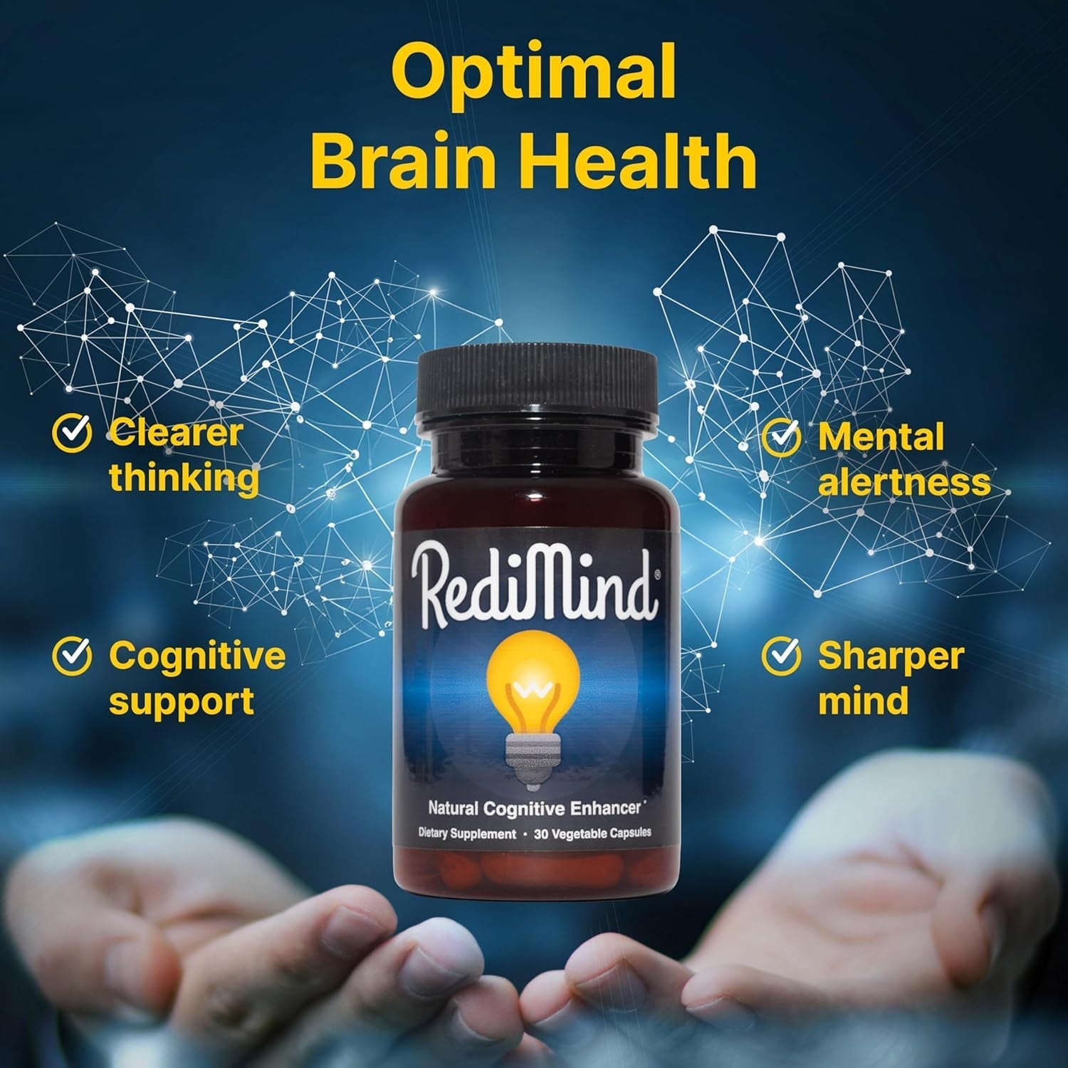 Natural Cognitive Enhancement Supplement Capsule - Non-Gmo, Vegan, Gluten-Free