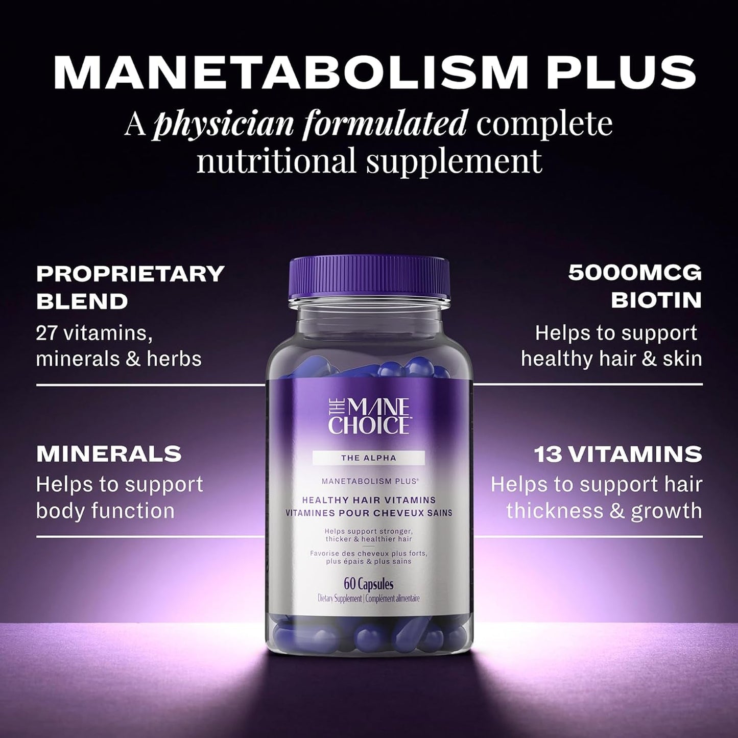 The Mane Choice MANETABOLISM plus Healthy Hair Growth Vitamins - (60 Capsules)