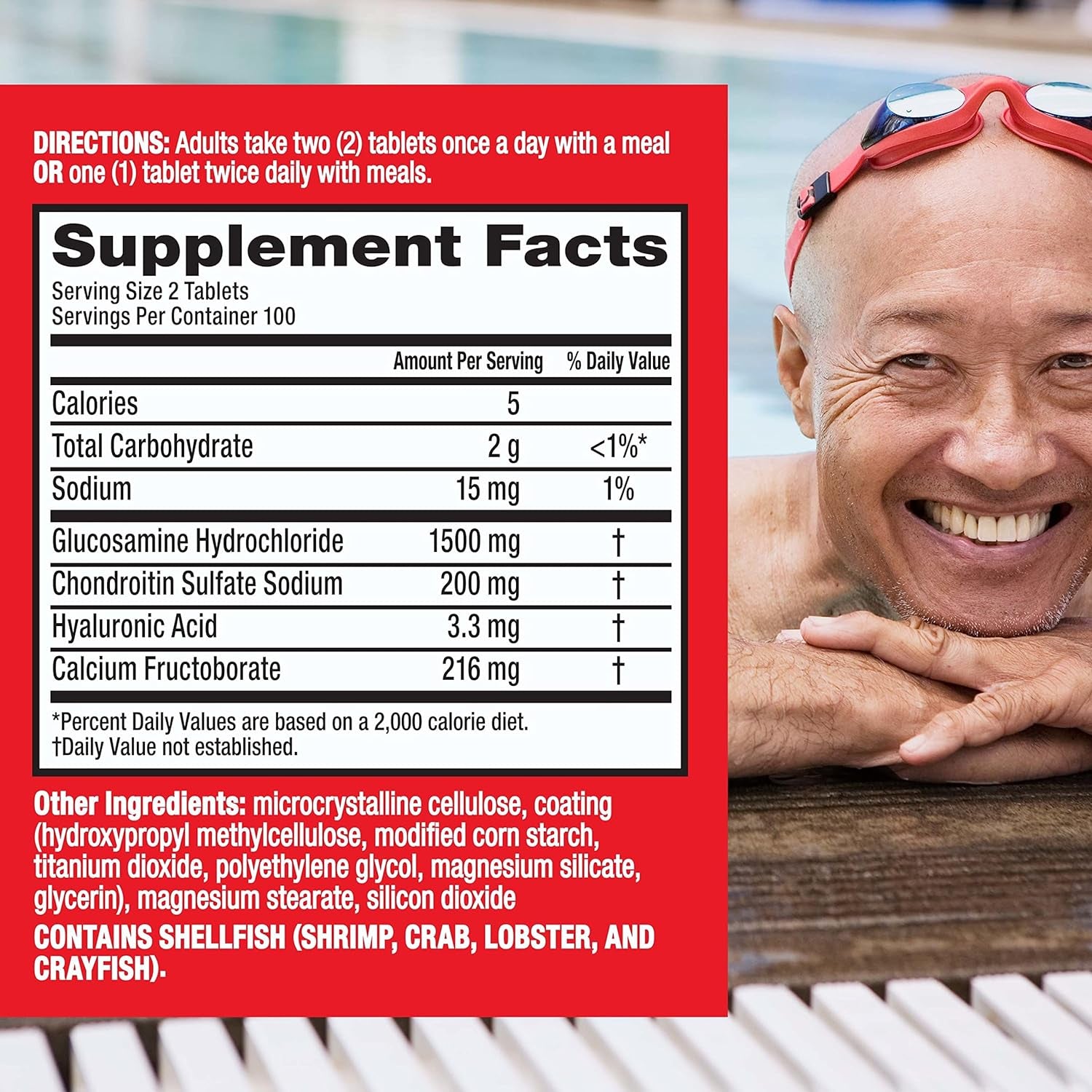 Move Free Advanced Glucosamine Chondroitin + Calcium Fructoborate Joint Support Supplement, 200 Tablets (100 Servings)*
