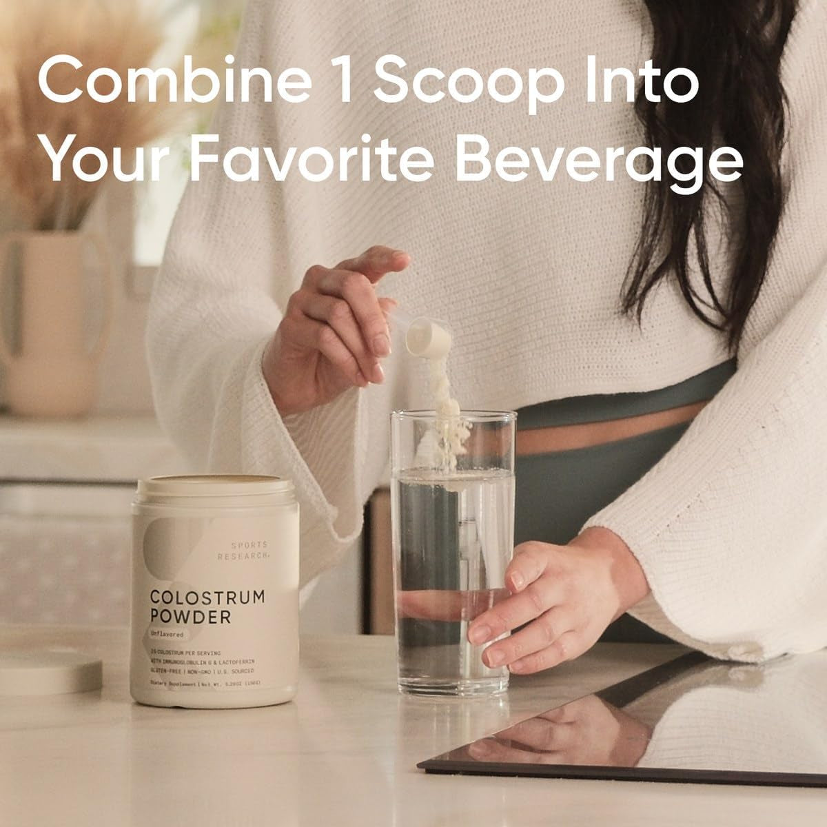 Sports Research® Colostrum Powder – Formulated to Support Workout Performance, Immunity & Gut Health 75 Servings