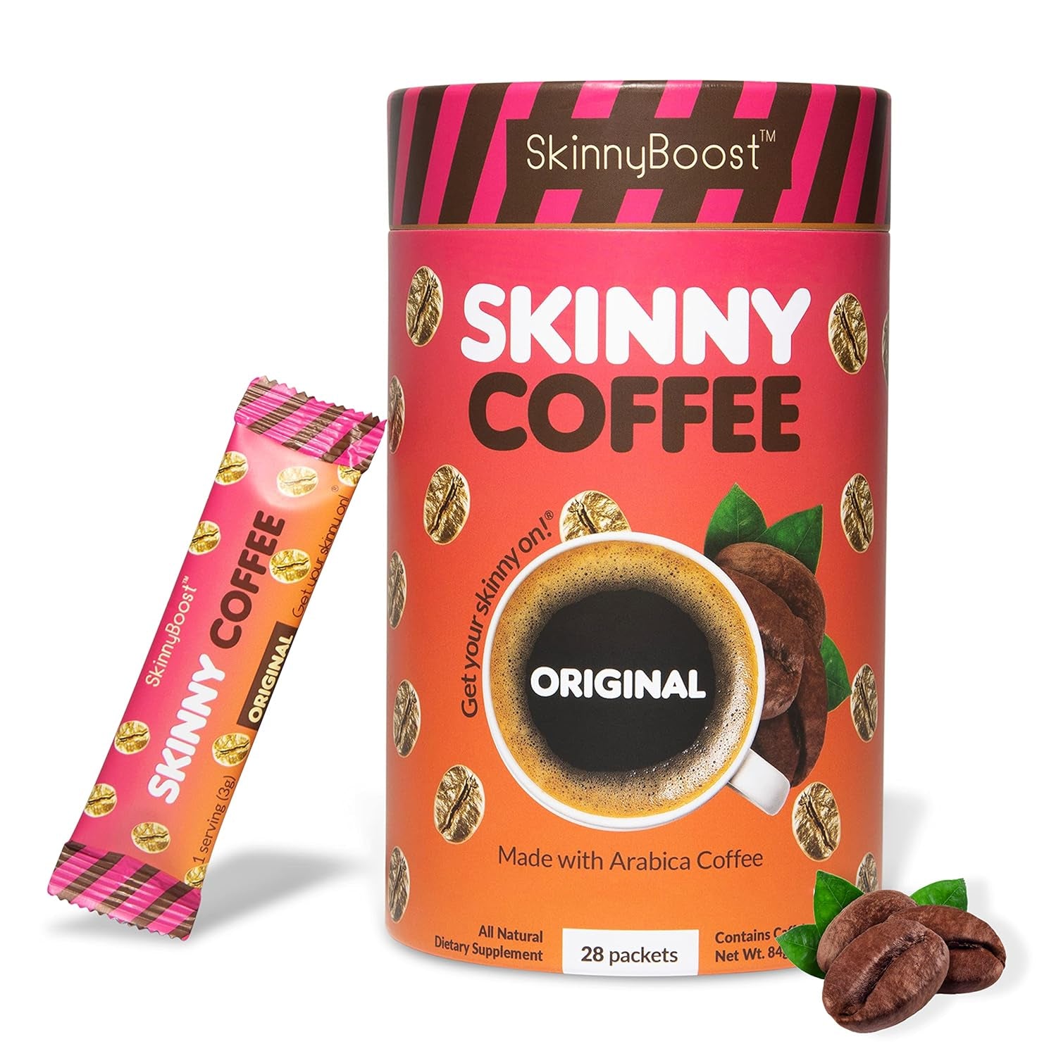 Skinny Boost Skinny Coffee- (Unflavored) Instant Sticks (28 Packets)