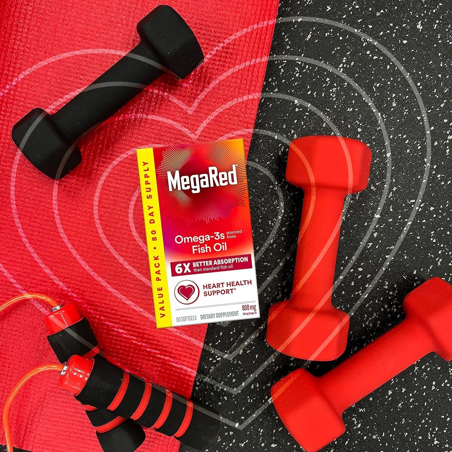 Megared Advanced 6X Absorption Softgels - Omega-3 Fish Oil Supplement 800Mg (80 Count)