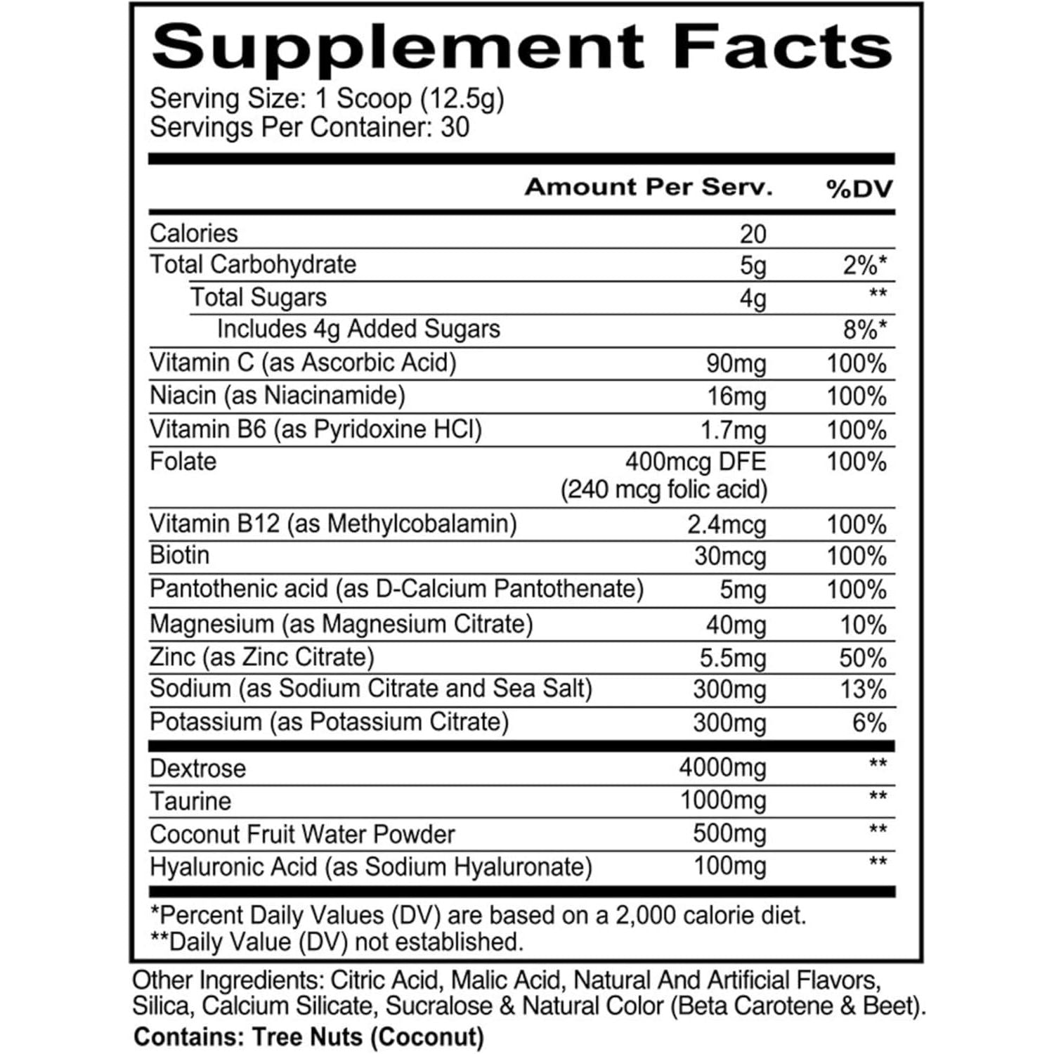 REDCON1 Post Workout Recovery Powder - Hydration Powder with Electrolytes, Vitamins & Coconut Water (30 Servings)