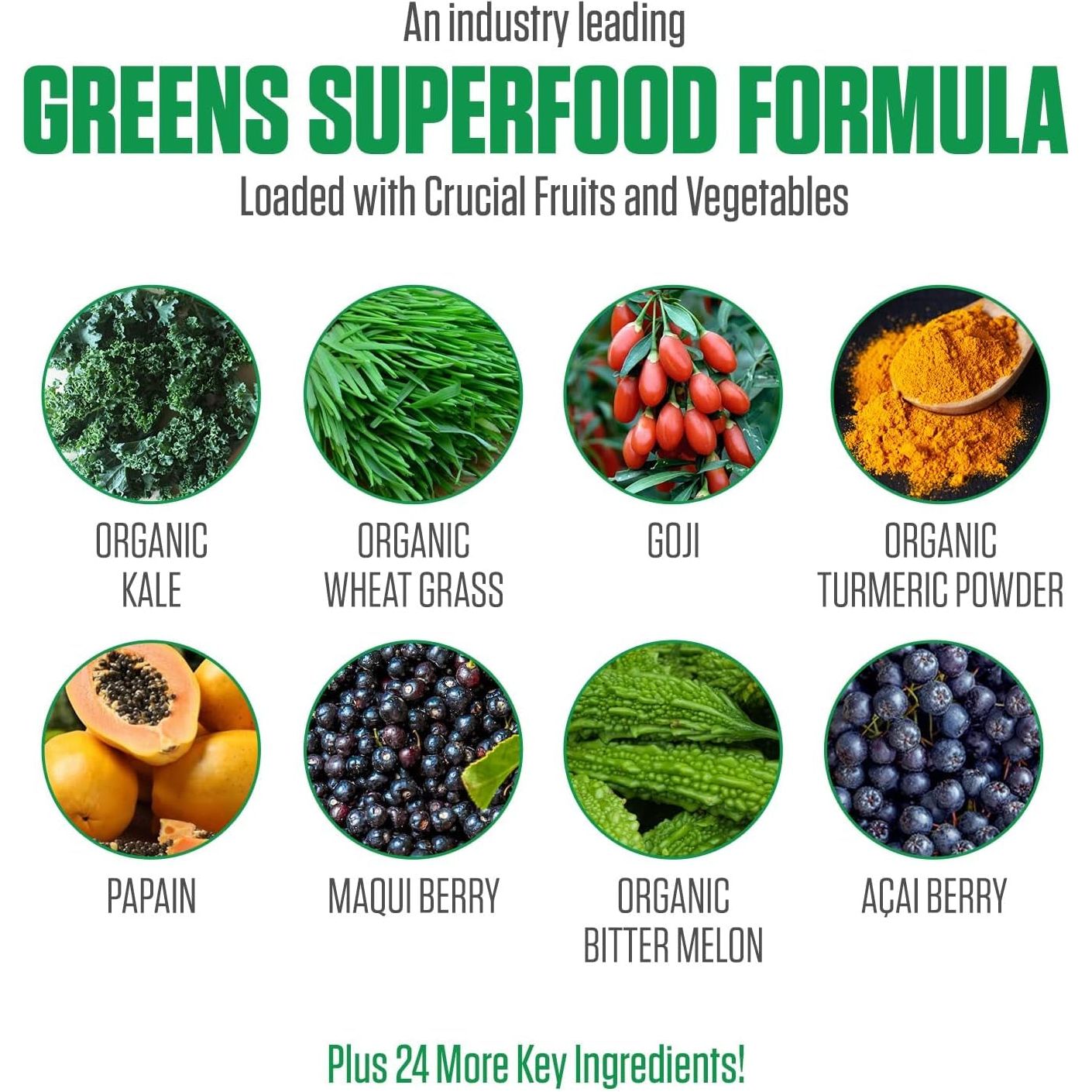 Immuno Greens Powder with Antioxidants, Digestive Enzymes, Immune Support 35 Servings