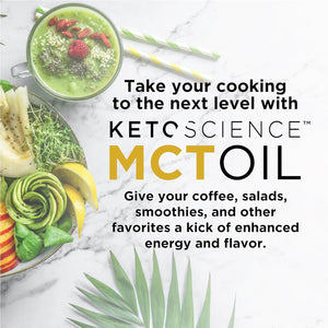 Keto Science Ketogenic MCT Oil Dietary Supplement, Sustained Natural Energy, Helps Burn Fat and Weight Loss, Unflavoured, 15 Fl Oz