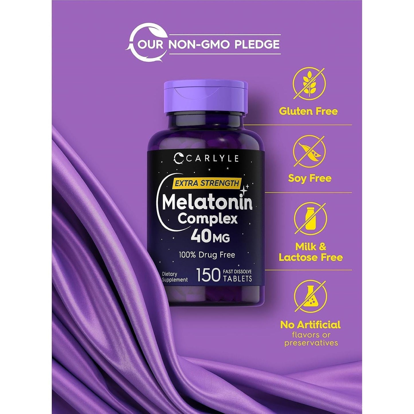 Carlyle Melatonin 40Mg Complex - 150 Fast Dissolve Tablets
