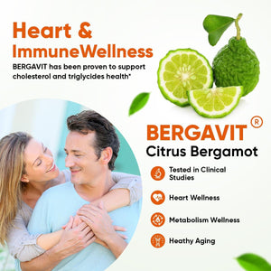 2900Mg Citrus Bergamot Blend 25:1 Extract Gummies for Immune System Support & Healthy Aging 60 Ct