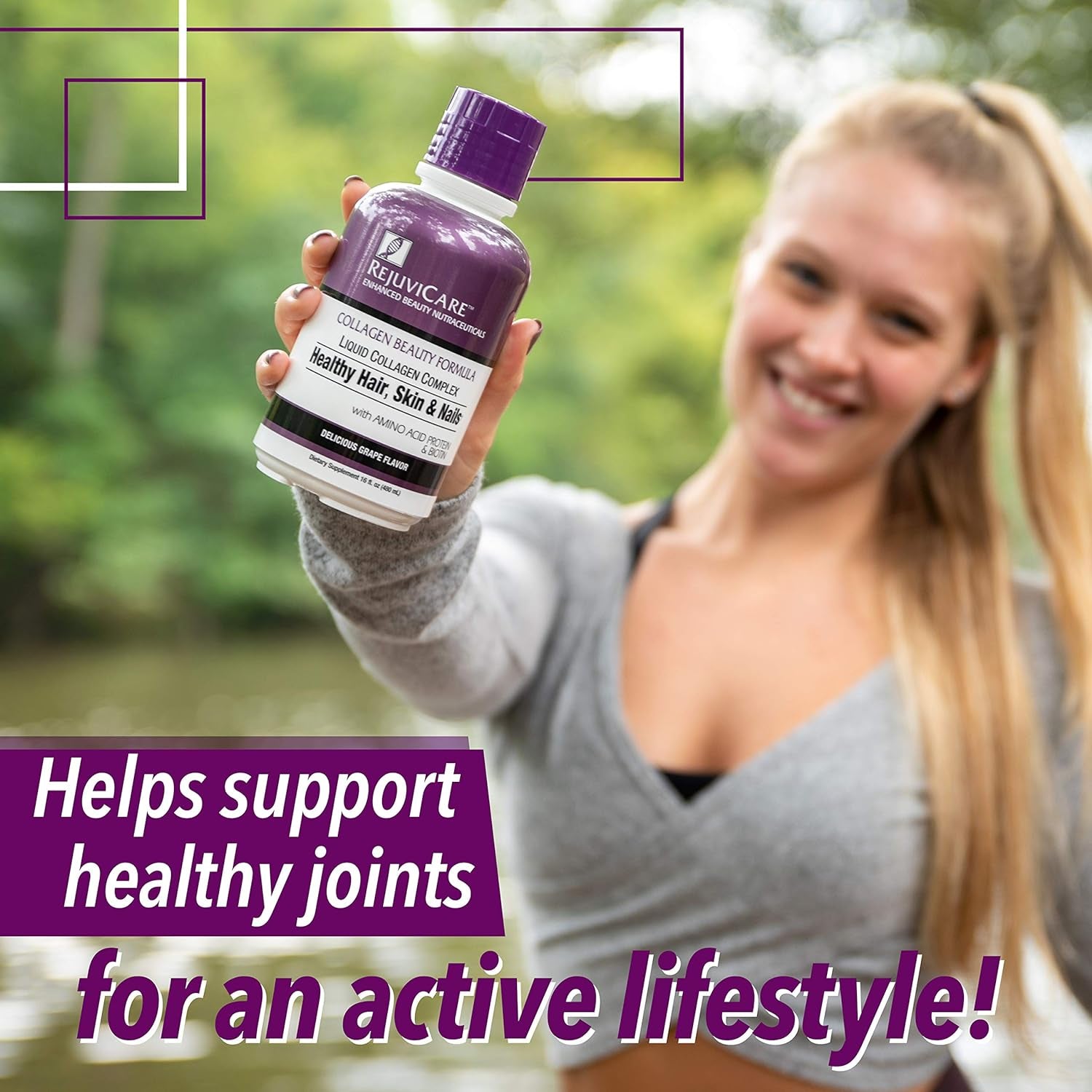 Rejuvicare Liquid Collagen Beauty Formula with Amino Acids, Protein and Biotin, 16 Oz ,32 Servings