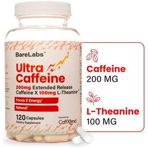 Ultra Caffeine Pills - Extended Release Caffeine + Caffeine L-Theanine - No Jitters, No Crash - Natural - 120 Capsules