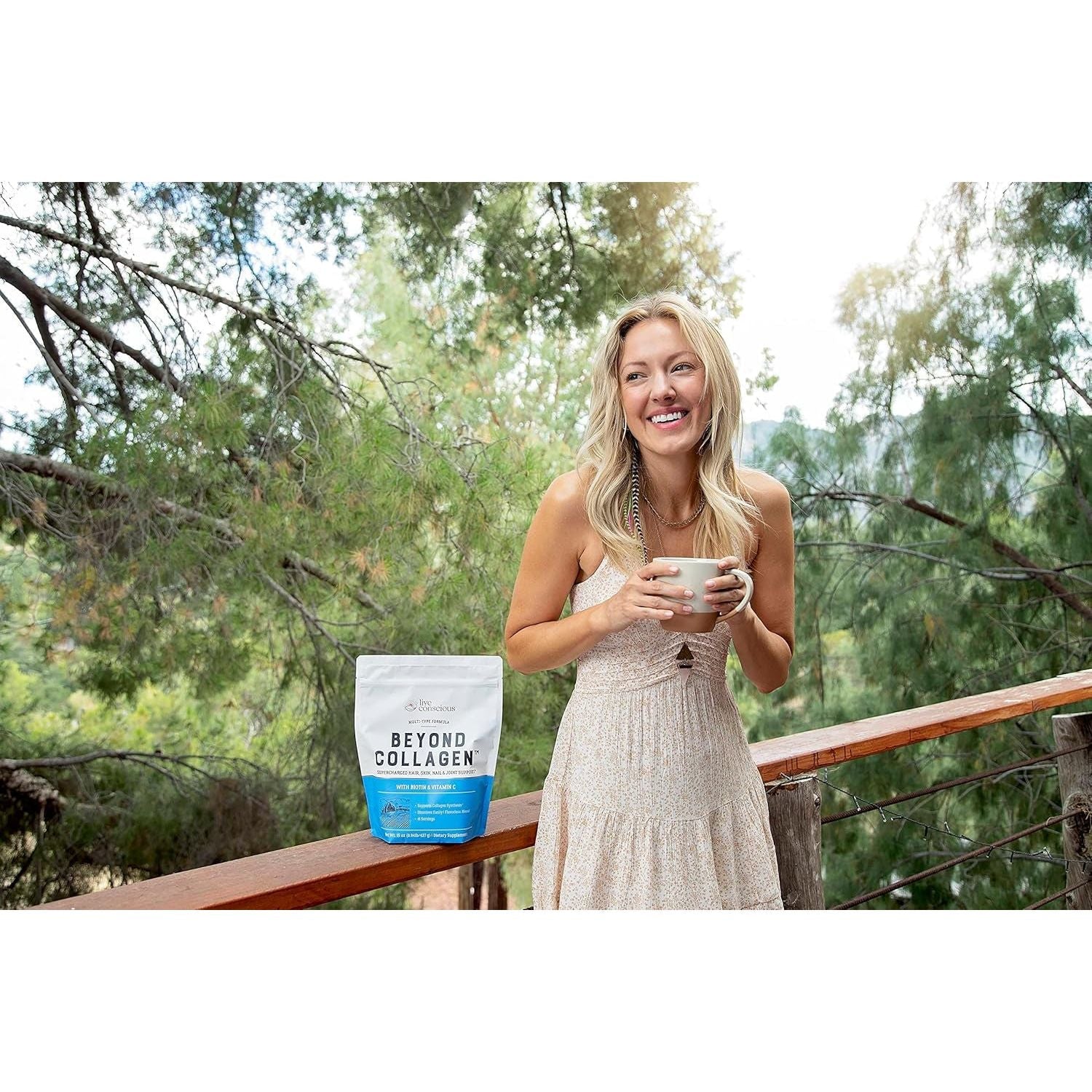 Live Conscious beyond Collagen Multi Collagen Powder for Women W/Types I, II, III, V & X 41 Servings