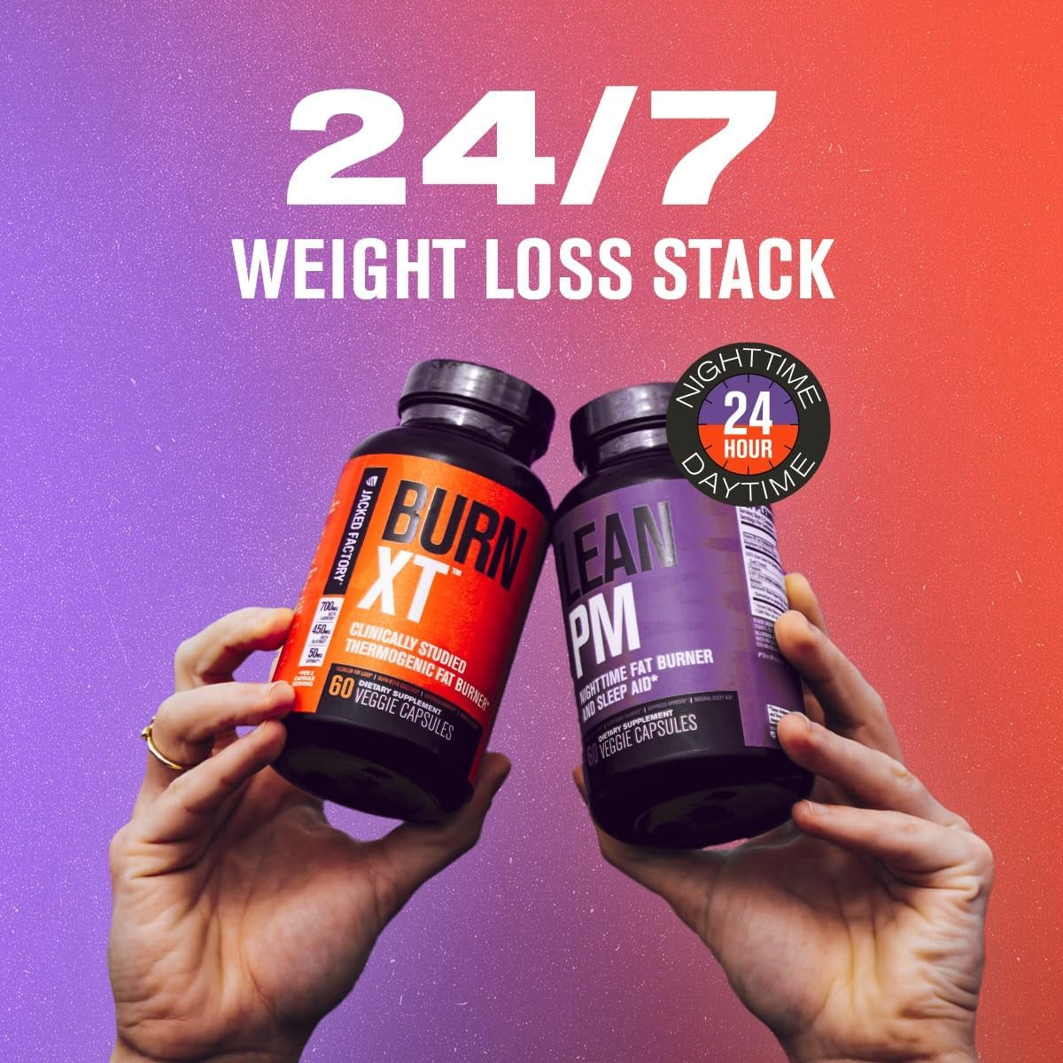 Jacked Factory Lean PM Night Time Fat Burner, Sleep Aid Supplement 60 Pills