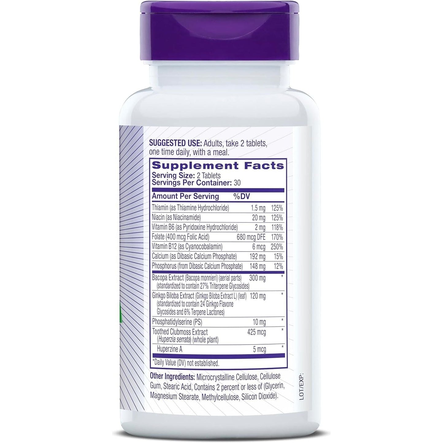 Natrol Memory Complex with Ginkgo Biloba 120Mg and B Vitamins for Brain Health and Memory Support, 60 Tablets