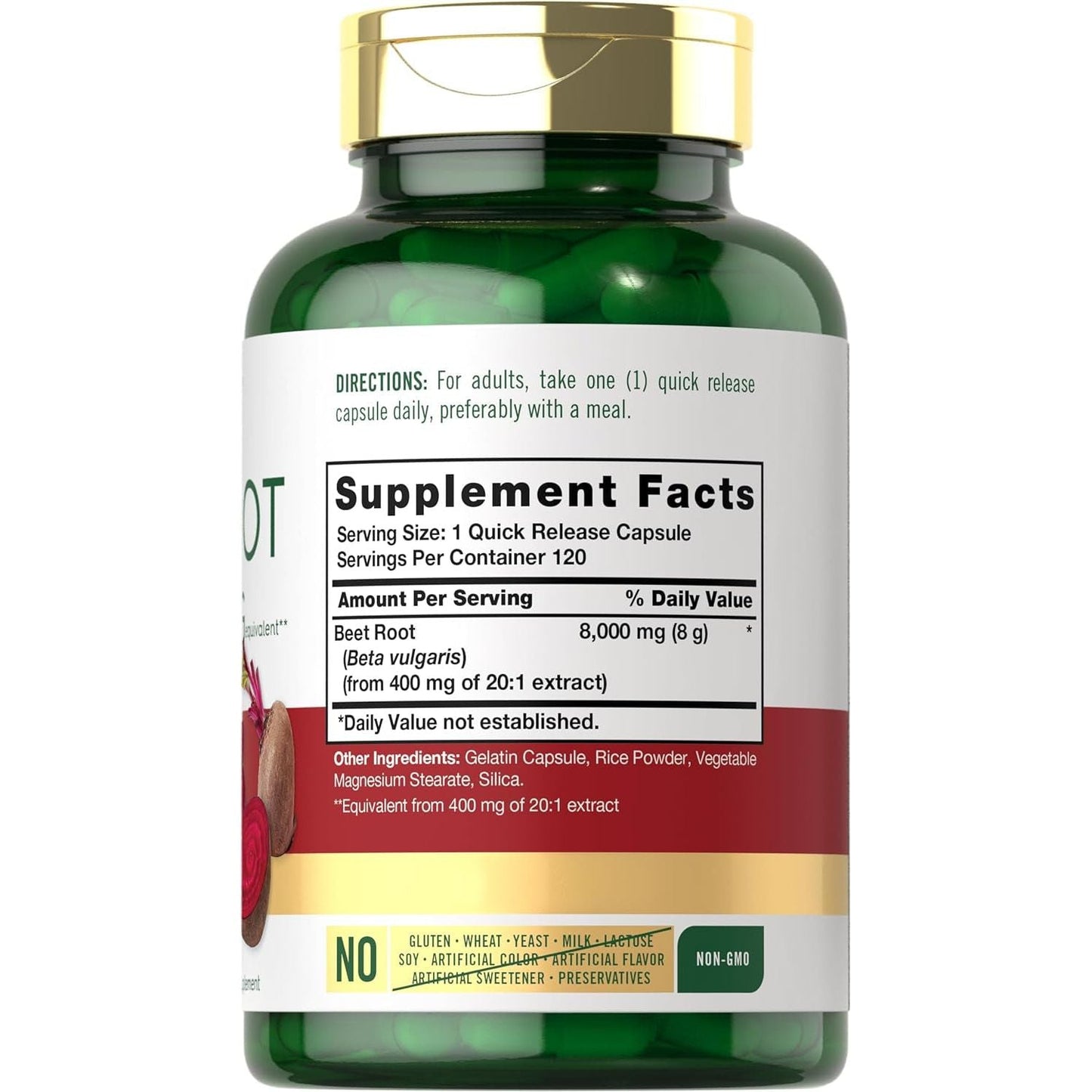 Carlyle Beet Root Capsules | 8000 Mg | 120 Count | Non-Gmo and Gluten Free Supplement