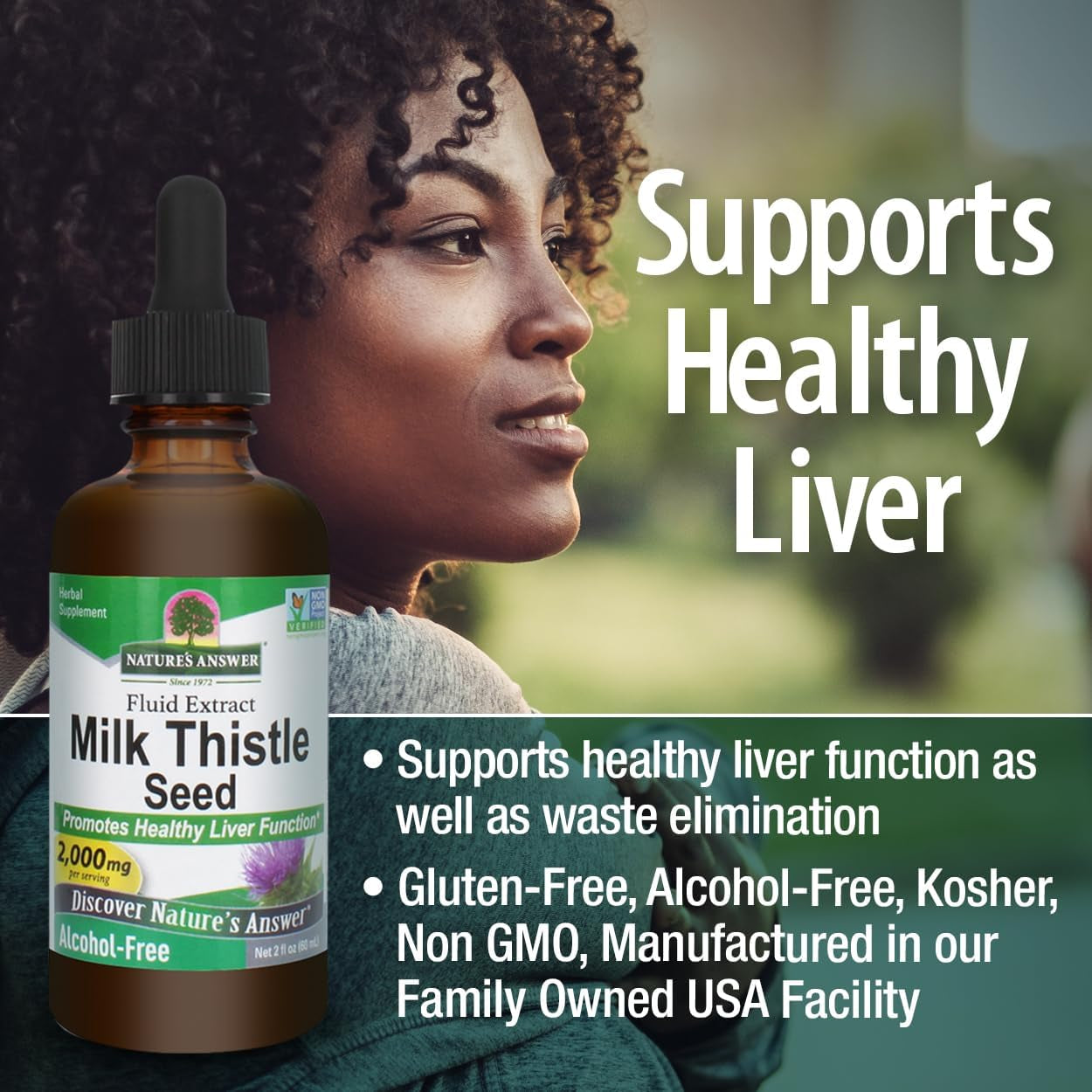 Nature'S Answer Milk Thistle 2 Ounce Extract - Liver Support Supplement for Everyone - Made in USA