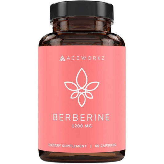 ACEWORKZ Premium Berberine HCL 1200Mg - 97% Tested Purity - Berberine Supplement (60 Capsules)