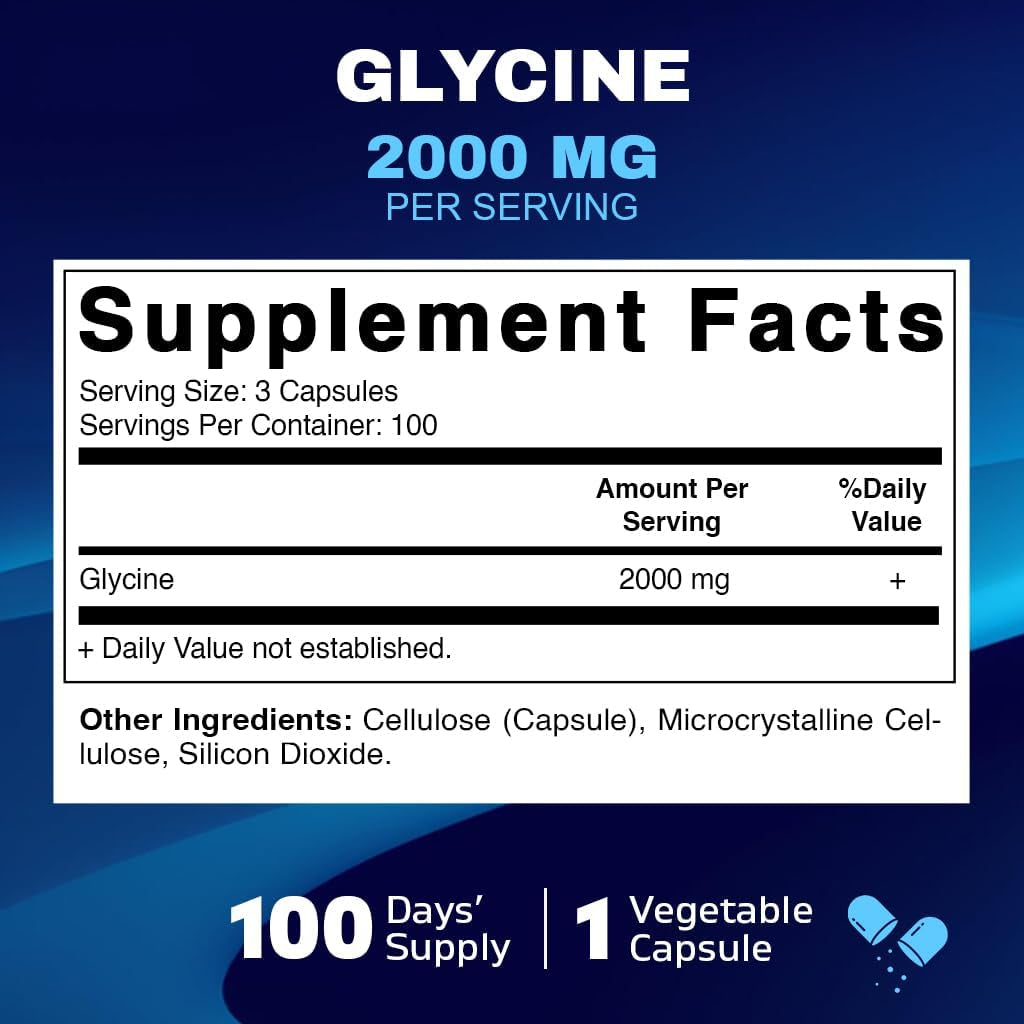 Vitamatic Glycine Supplement, 2000Mg per Serving, 300 Count