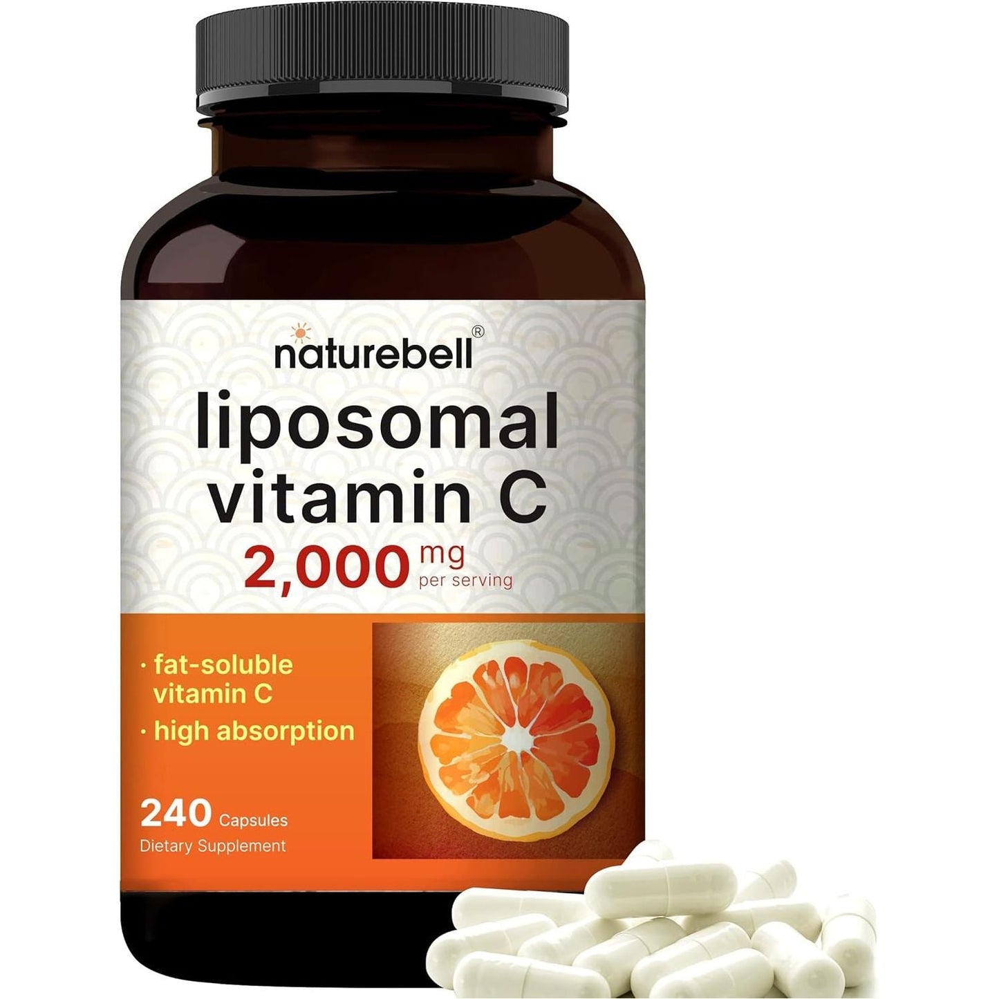 Naturebell Liposomal Vitamin C 2,000Mg – Immune Support – Collagen Booster – Antioxidant Supplement 240 Capsules