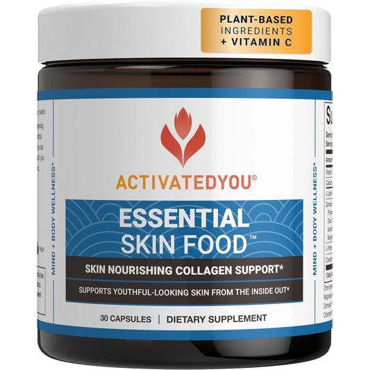 ACTIVATEDYOU Essential Skin Food, Advanced Skincare Collagen Elastin Support Supplement (30 Capsules)