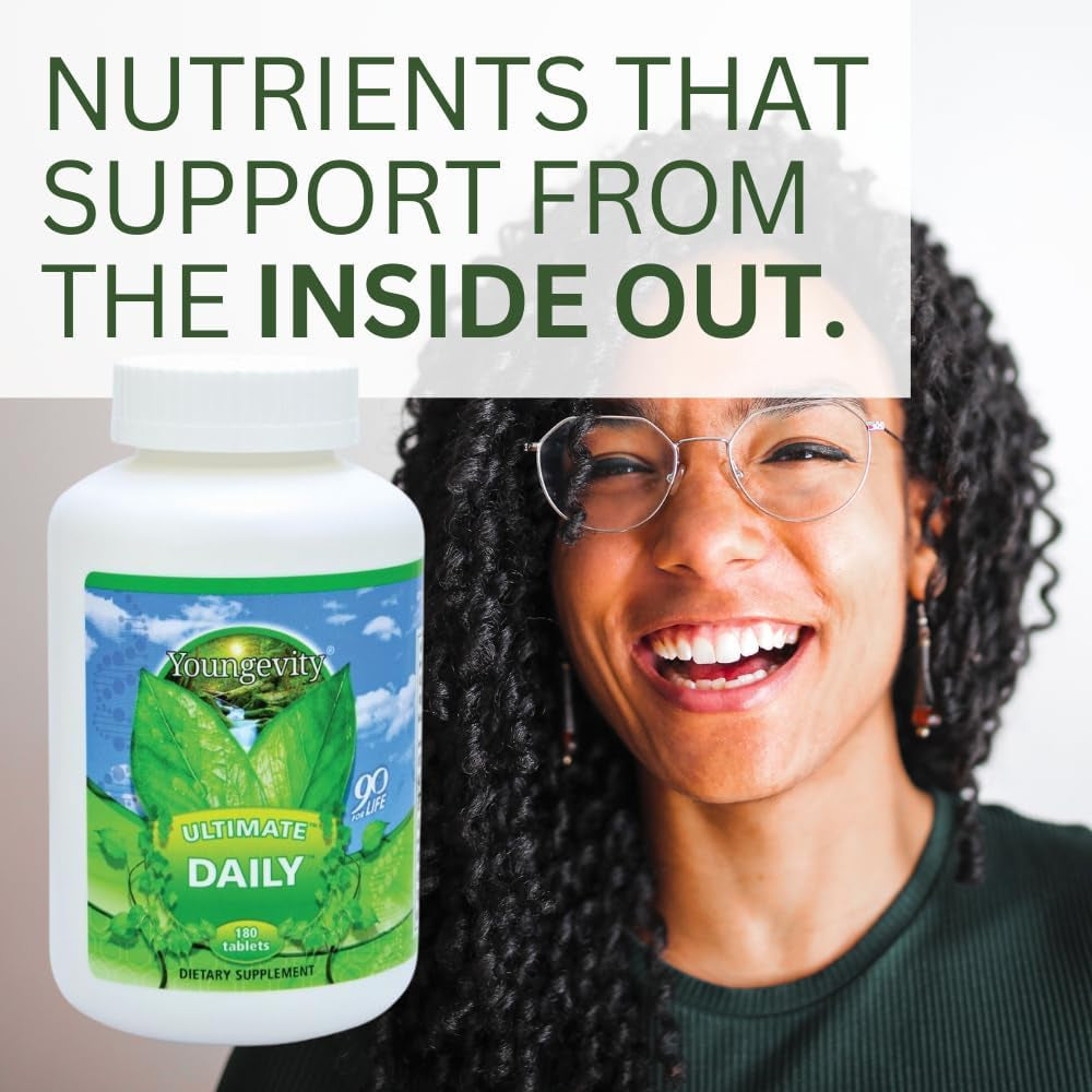 Youngevity Ultimate Daily Mega Multivitamin - 20+ Vitamins and Minerals W/ Coq10 - 180 Tablets